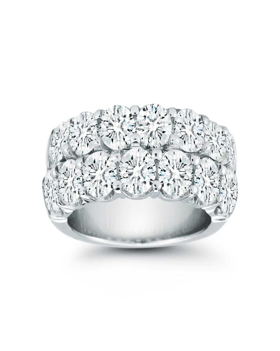 18K White Gold Diamond Band Ring, Size 6.75, 4.90tcw